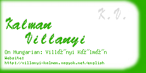 kalman villanyi business card